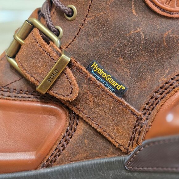 Polo Ralph Lauren Oslo Waterproof Leather-Suede Boots Brown Men's Size 10 High - Picture 7 of 10
